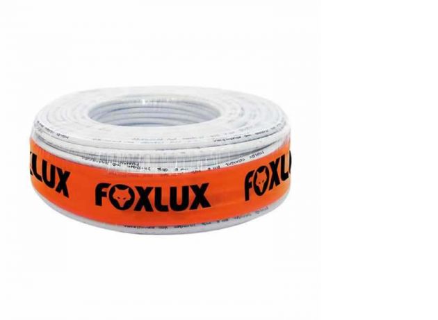 Cabo Coaxial Rg 6 95% Foxlux rolo 100mts