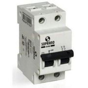 DISJUNTOR DIN (B) BIFÁSICO (H) 50AMPERES SHB2-L50A ***6KA*** (05121.4050.21) SOPRANO (CX6)