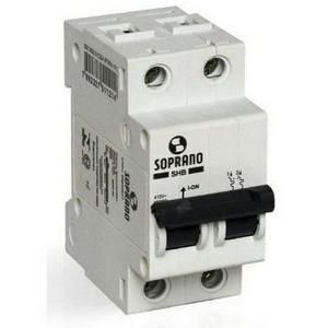 DISJUNTOR DIN (B) BIFÁSICO (H) 50AMPERES SHB2-L50A ***6KA*** (05121.4050.21) SOPRANO (CX6)