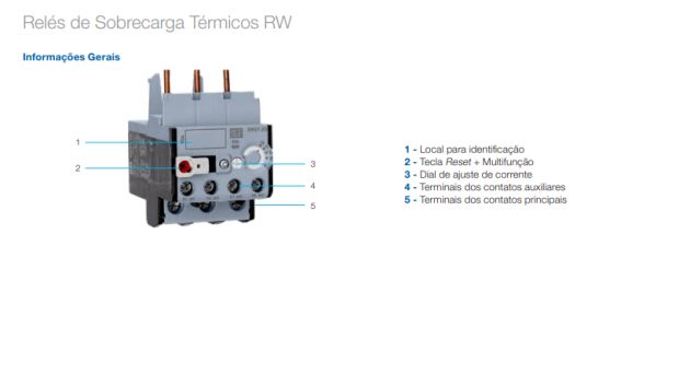 Rele Termico de Sobrecarga Weg RW27 de 22A a 32A para CWM (10452382)