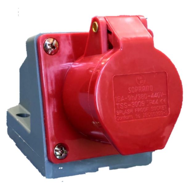 Tomada Industrial  Sobrepor 2P+T 16A 380V 9H Vm Tss-3009  Soprano 